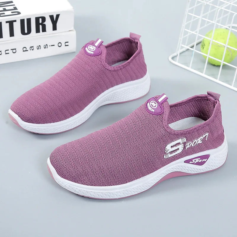 Wholesale Women's Sneakers Purple Red Black New Styles Breathable Slip-On Closure Cheap Price Woman Shoes for Spring Autumn