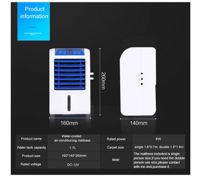 Water Circulation Bed Ice Sleeping Pad Water-cooled Refrigeration Mattress Cooling Fan Conditioner Air Conditioning Cooler EU US