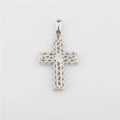 Starspire 925 Silver Gold Plated Emerald Cut Moissanite Pass Tester Cross Pendant Iced Hip Hop Luxury Jewelry Customizable