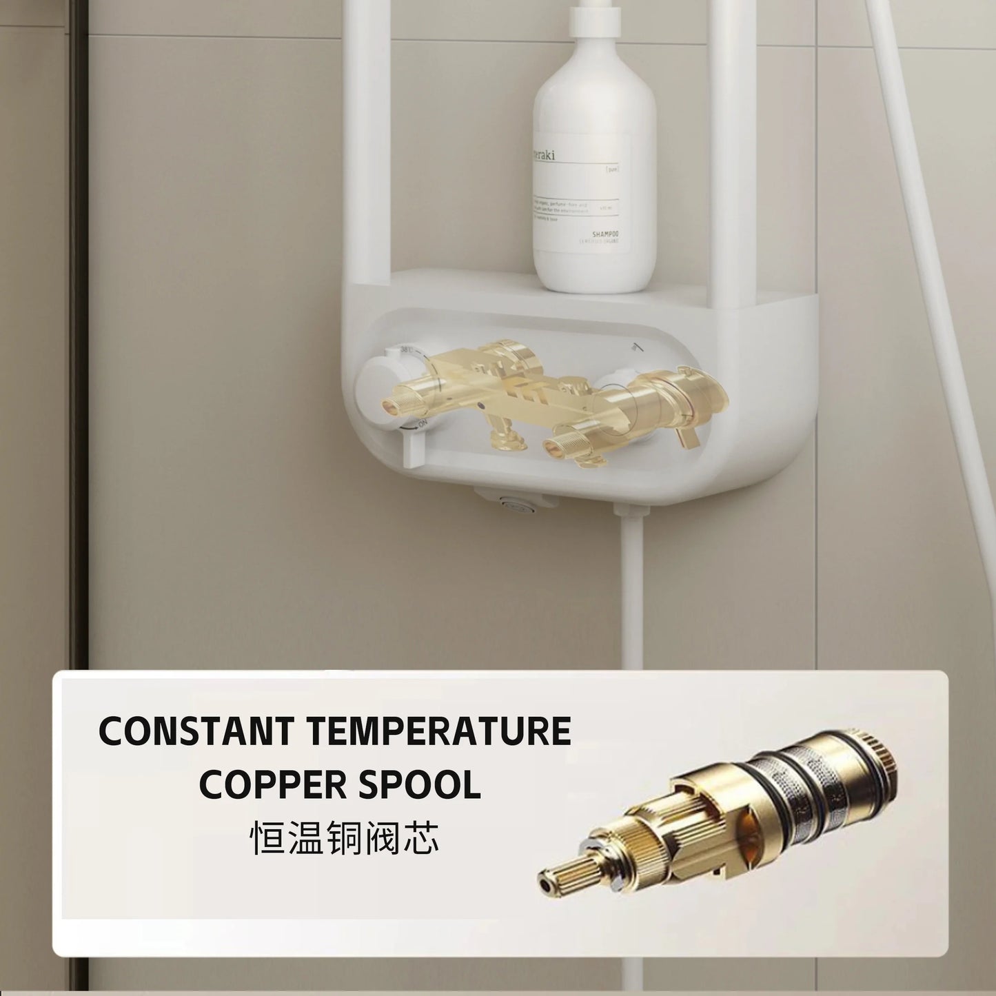 Intelligent Temperature Control Digital Display 360 Degrees Rotating Sprinkler Shower Set