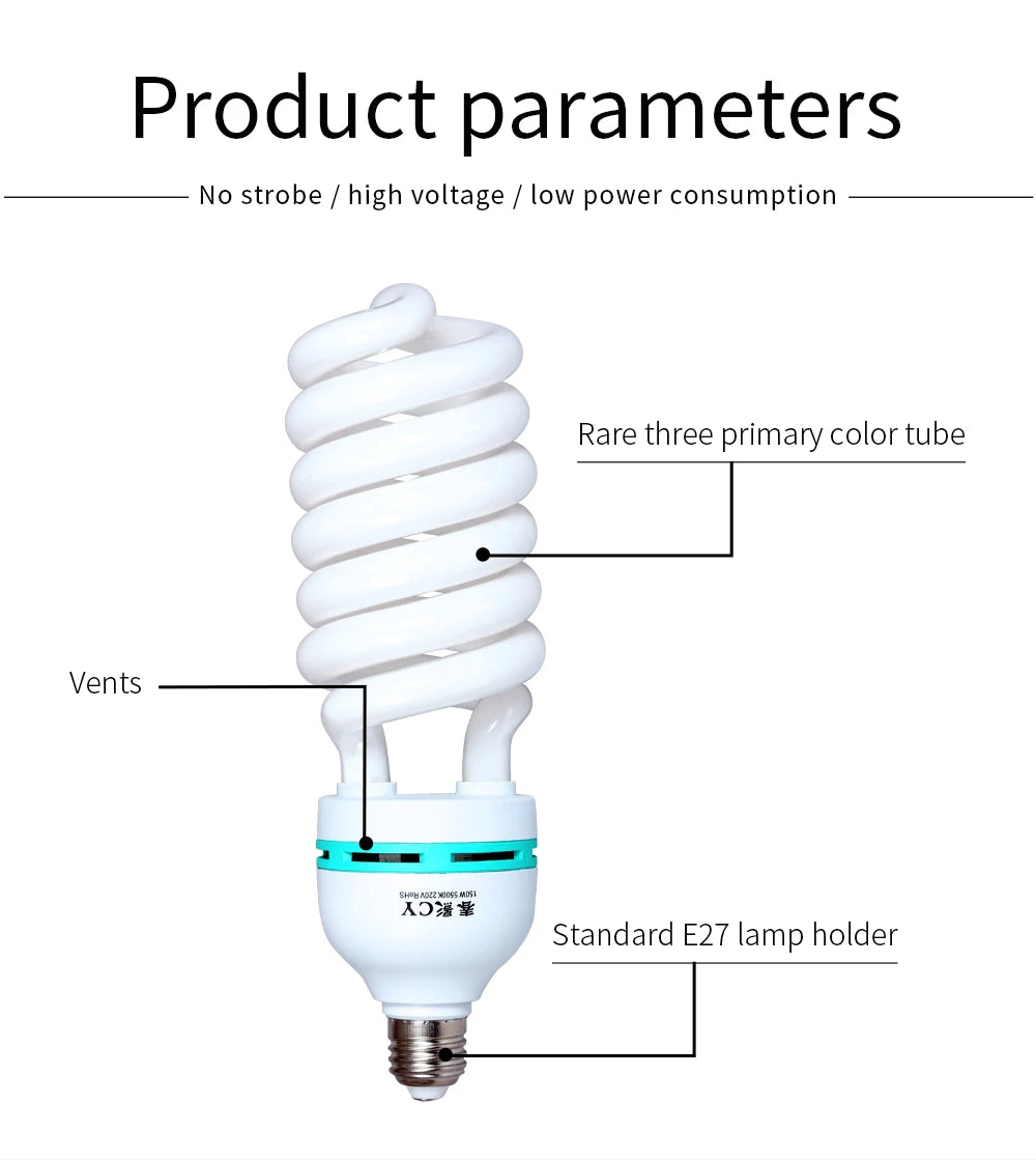 SH 135W LED Lighting Bulbs Photography Video Light Lamp Light Bulb Daylight E27 Socket For Softbox Photo Video Studio