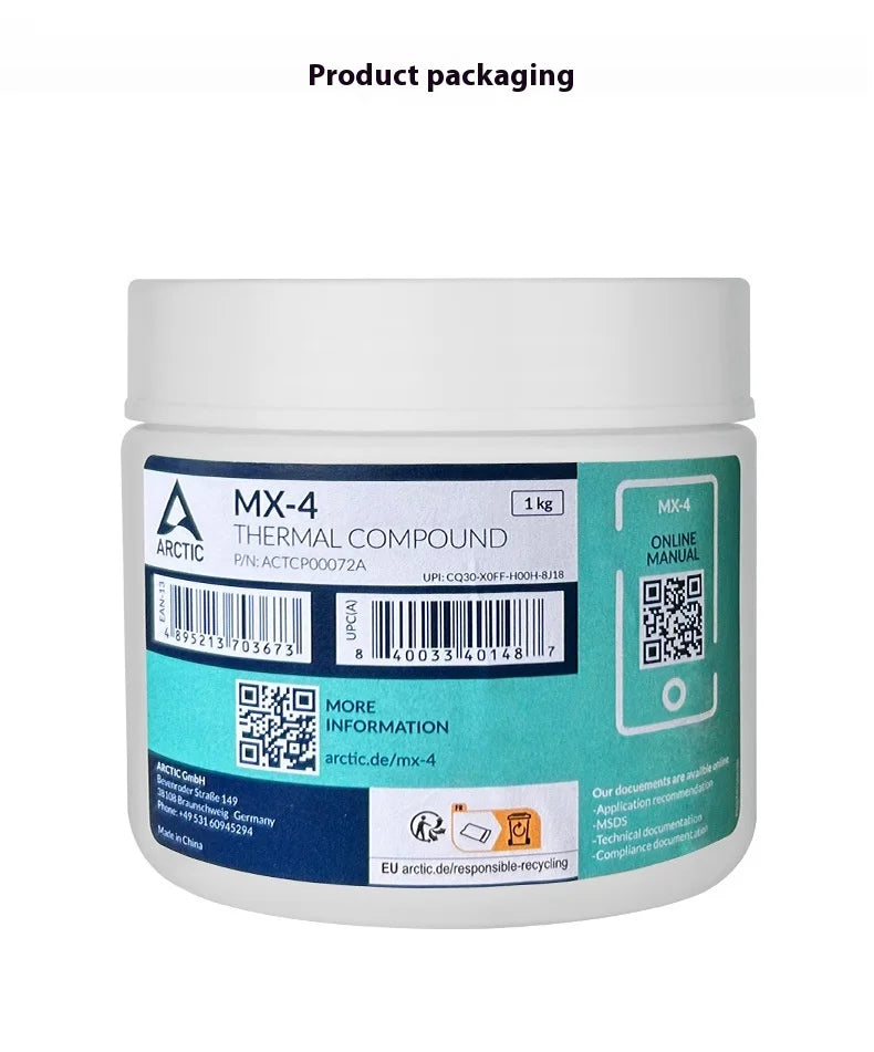 For Arctic Mx-4 Thermal Silicone Grease Desktop Notebook CPU Graphics Card Cooling Paste Copper Computer Case Ball Bearing Bea