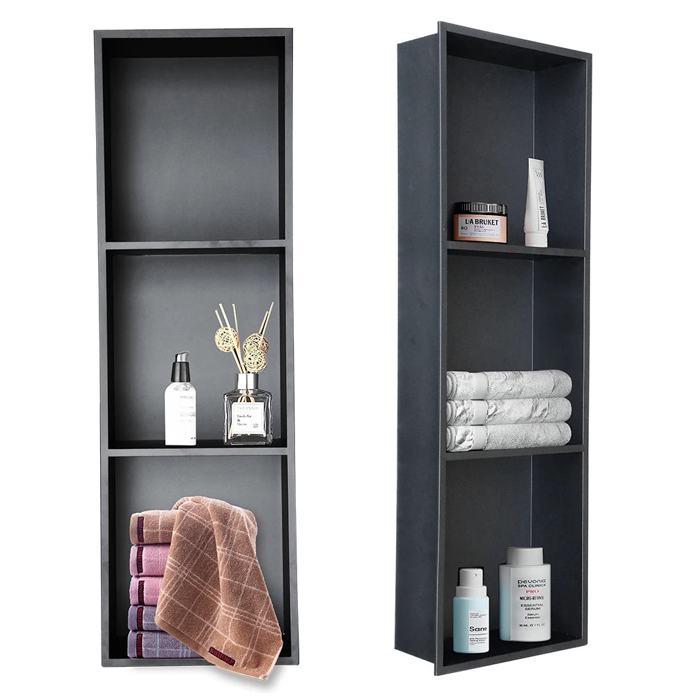 High Quality Reusable Stainless Steel Shower Room Shelf Modern Corner Mounted No Nailing Required-Wall-Mounted Bathroom Shelf