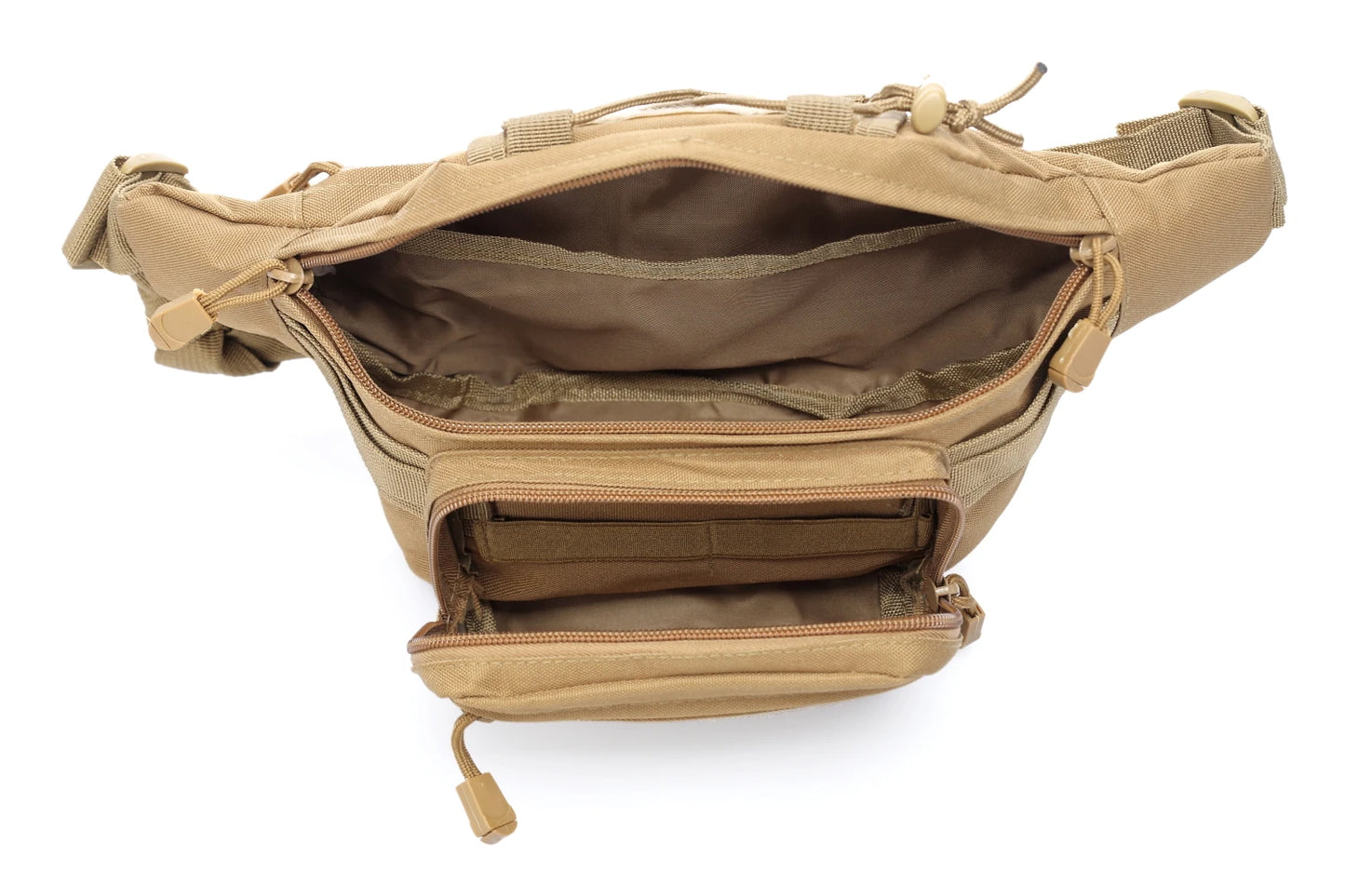 Camouflage Chest Daypack Single Crossbody Strap Waterproof Polyester Tactical Waist Bag for Outdoor Sports Zipper Closure