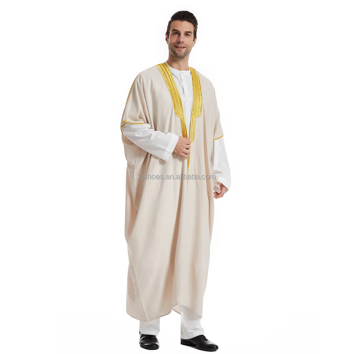 2027 NEW KJ Wholesale Fast Shipping Saudi Arabic Bisht for Men Breathable XXL Jubbah for Muslim Men Bisht Dress ODM for Winter