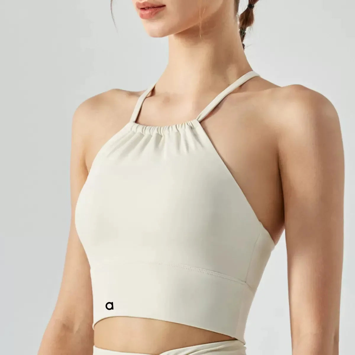 Women's Sexy Fitness Yoga Top, with Thin Straps, Cross-back, Short-length Woven Fabric, Suitable for Exercise