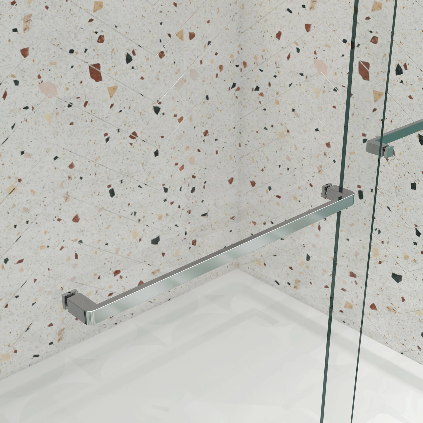 Polished Chrome Double Sliding Shower Door, 5/16" Nano-Coated Tempered Glass & 36K-Cycle Tested Hardware