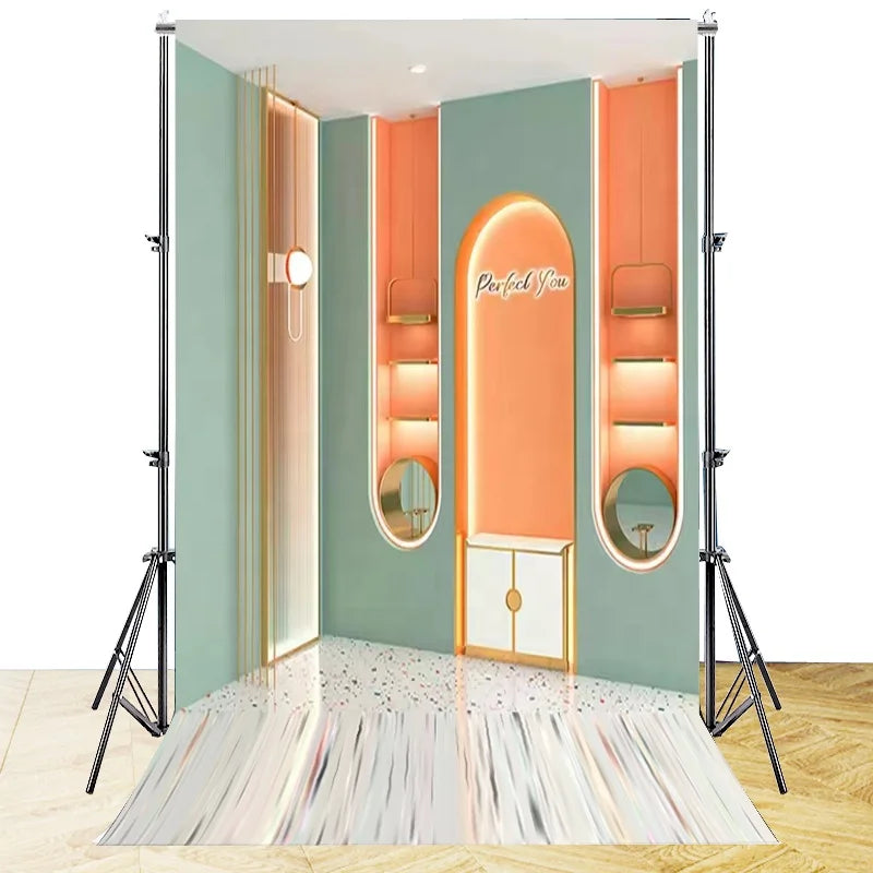 Minimalist  Corner Live Broadcast Room Custom 3d HD Live Photography Background Cloth