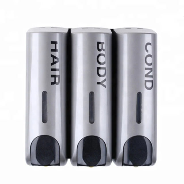 High Quality ABS Wall Mounted Triple Hand Liquid Hotel Soap Dispenser 350ml*3 Bathroom Accessories