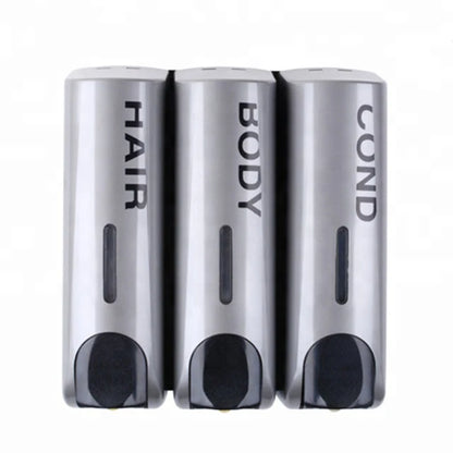 High Quality ABS Wall Mounted Triple Hand Liquid Hotel Soap Dispenser 350ml*3 Bathroom Accessories