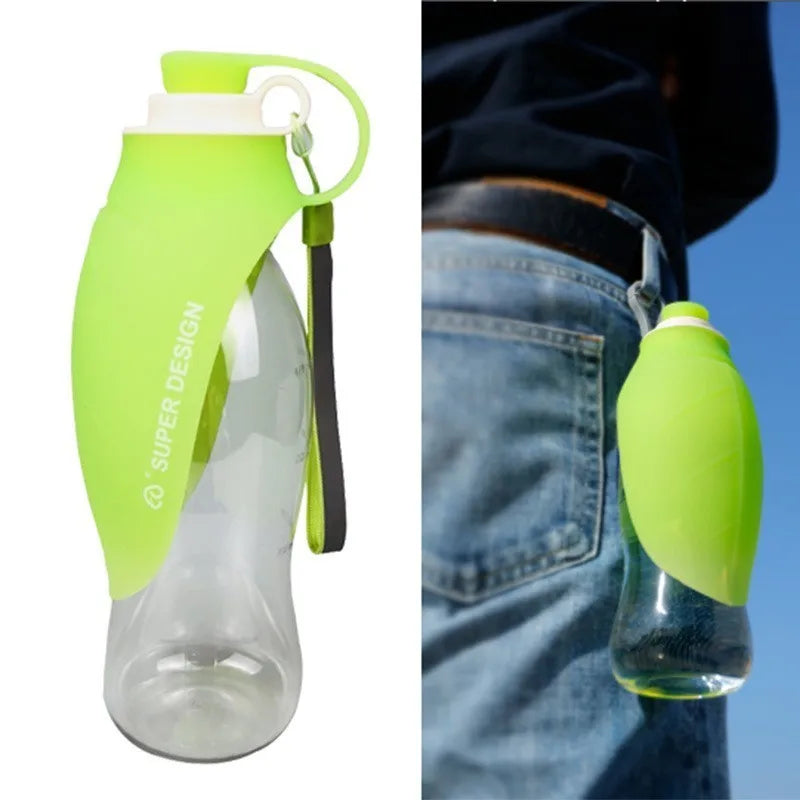 580ml Dog Water Bottle for Walking, Pet Water Dispenser Feeder Container Portable with Drinking Cup Bowl Outdoor Hiking, Travel