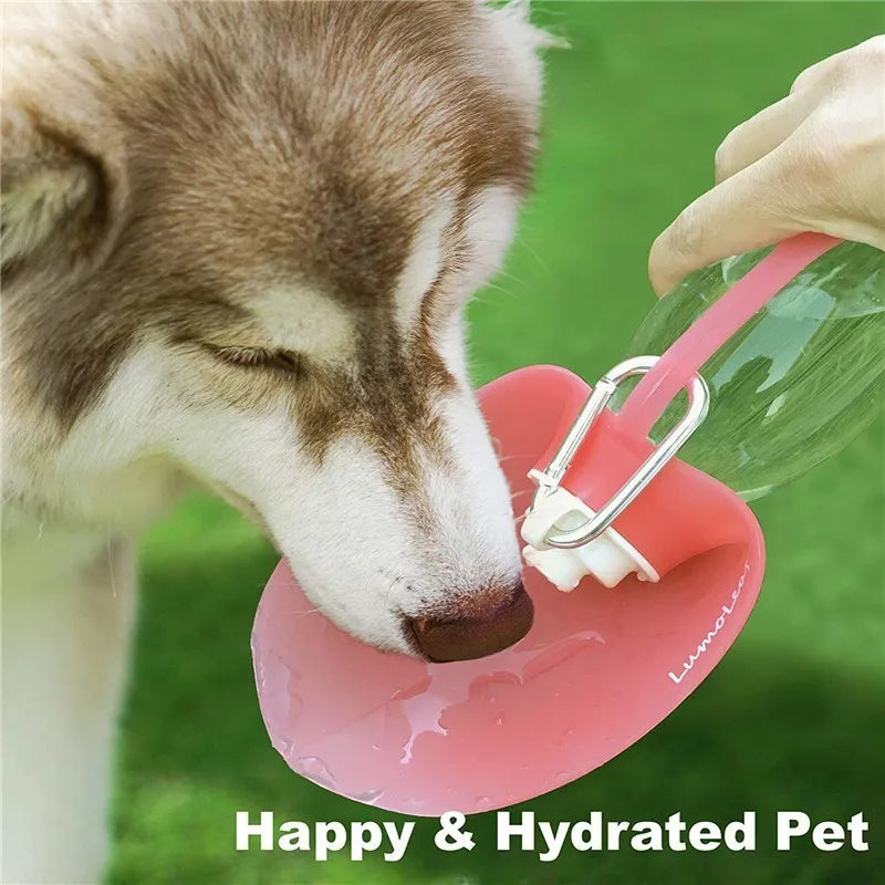 580ml Dog Water Bottle for Walking, Pet Water Dispenser Feeder Container Portable with Drinking Cup Bowl Outdoor Hiking, Travel
