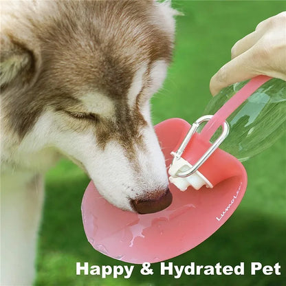 580ml Dog Water Bottle for Walking, Pet Water Dispenser Feeder Container Portable with Drinking Cup Bowl Outdoor Hiking, Travel