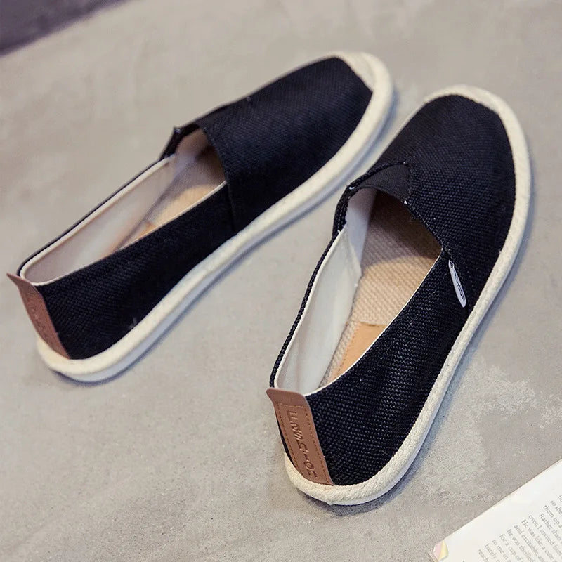EXCARGO Linen Shoes Canvas Men Fisherman Sneakers Breathable Flat Loafers 2019 Summer  Casual Shoes For Men Slip On Shoe Men