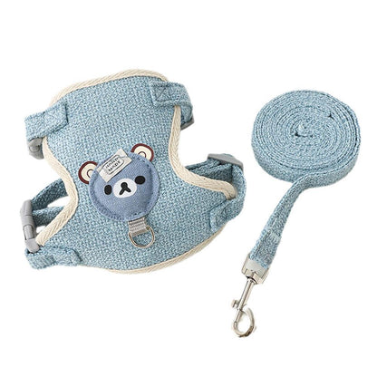 Cat Dog Harness with Lead Leash Adjustable Vest Mesh Breathable Adjustable Chest Harness Outdoor Walking Cat Pet Supplies