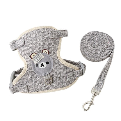 Cat Dog Harness with Lead Leash Adjustable Vest Mesh Breathable Adjustable Chest Harness Outdoor Walking Cat Pet Supplies