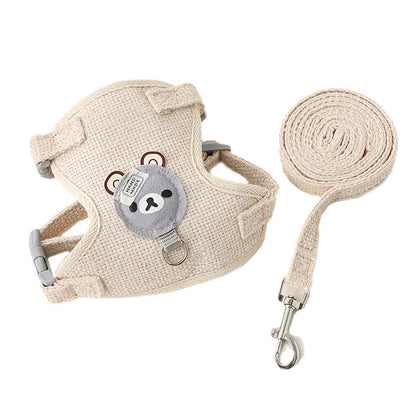 Cat Dog Harness with Lead Leash Adjustable Vest Mesh Breathable Adjustable Chest Harness Outdoor Walking Cat Pet Supplies