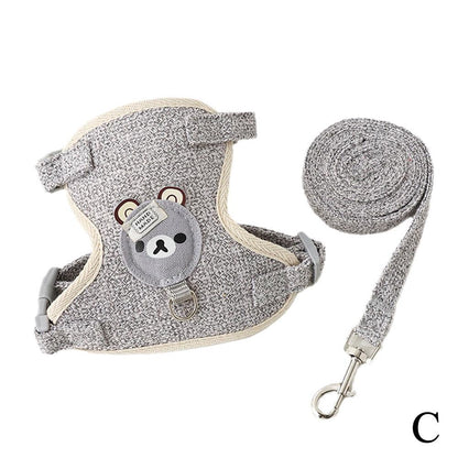 Cat Dog Harness with Lead Leash Adjustable Vest Mesh Breathable Adjustable Chest Harness Outdoor Walking Cat Pet Supplies
