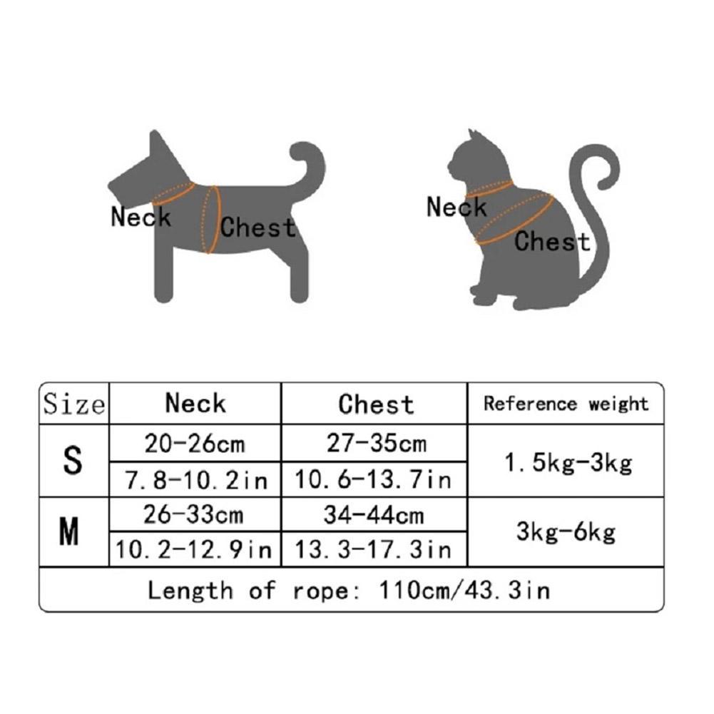 Cat Dog Harness with Lead Leash Adjustable Vest Mesh Breathable Adjustable Chest Harness Outdoor Walking Cat Pet Supplies