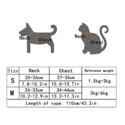 Cat Dog Harness with Lead Leash Adjustable Vest Mesh Breathable Adjustable Chest Harness Outdoor Walking Cat Pet Supplies