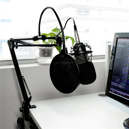 Professional Condenser Audio 3.5mm Wired BM800 Studio Microphone Vocal Recording KTV Karaoke Microphone Mic W/Stand for Computer