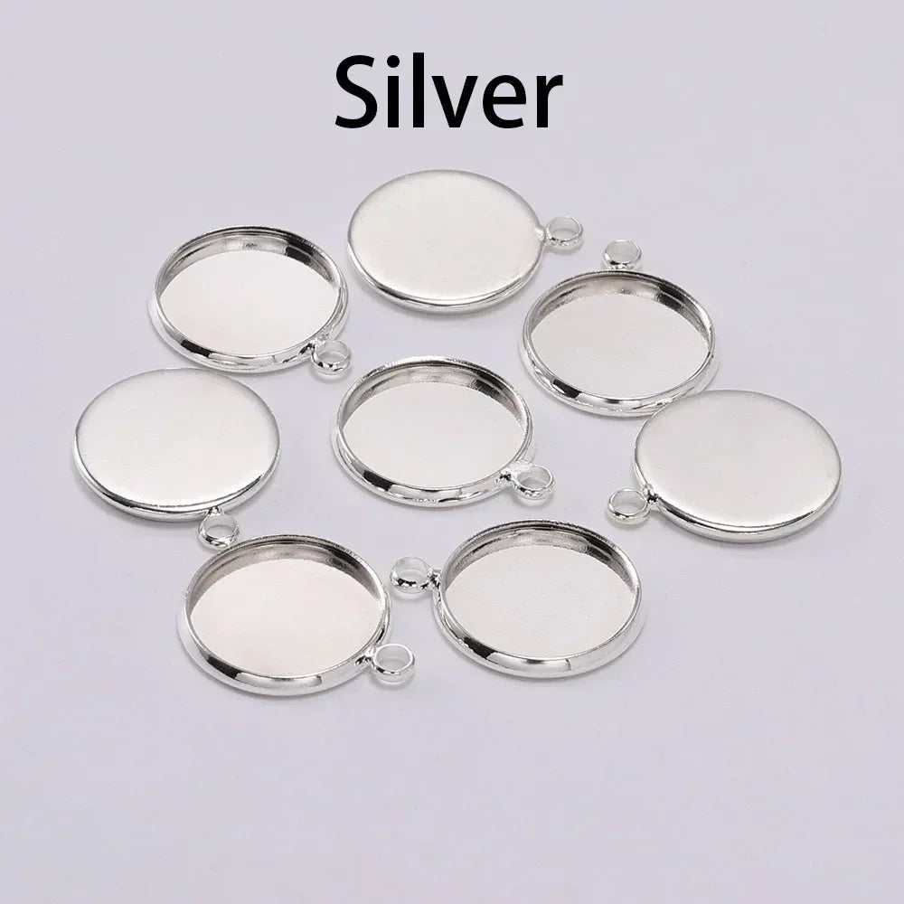 8 10 12 14 16 18 20 25mm Round Cabochon Base Tray Bezels Blank Setting Supplies For DIY Jewelry Making Findings Bracelet Pendant