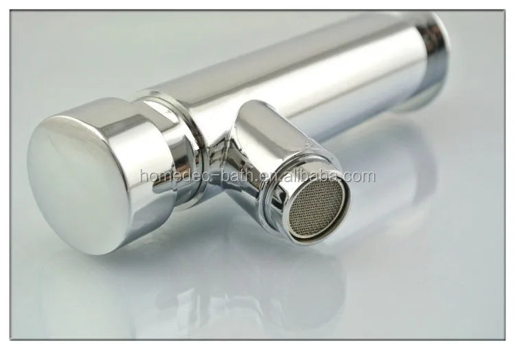 Brass Chrome Wall Mount Delay Self Closing Basin Faucet for Bathroom Mixer Tap