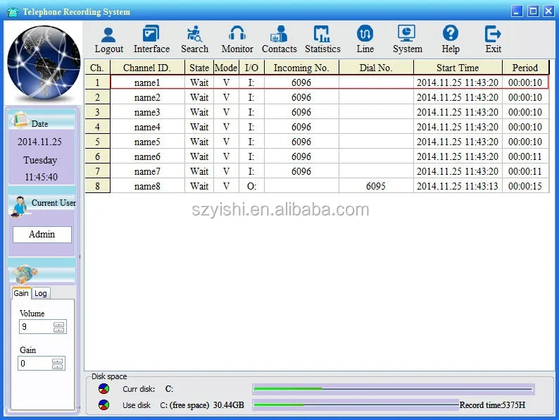 4CH USB Landline Telephone Voice Recorder for Call Center System, DAR-4U 4-Line PC Based Voice Logger Solution With Phone Number
