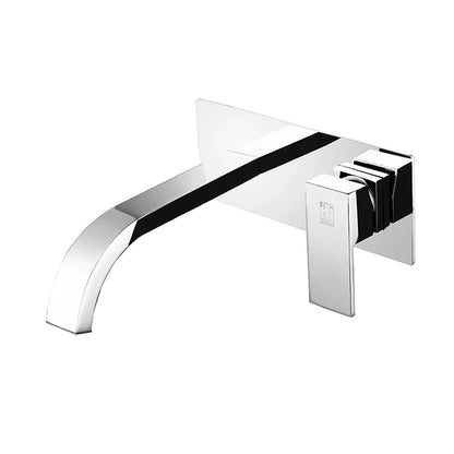 HIDEEP Wall Mounted Pure Brass Chrome Cold and Hot Water Tap Basin Faucet
