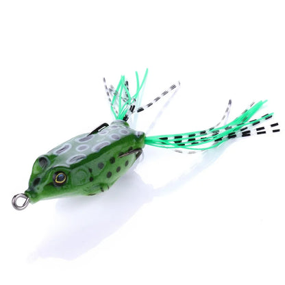 5pcs/set Plastic Frog Fishing Lures 55mm 8g Bass Soft Frog Bait Octopus Skirts Japan Bait Hook