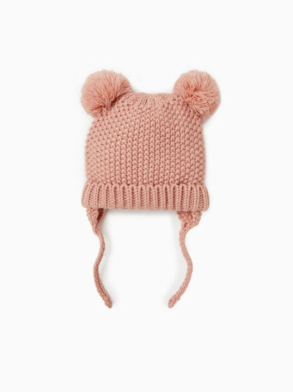 2024 baby girl and baby boy  child children's spring autumn winter Solid knitted hat and knitted infinity scarf