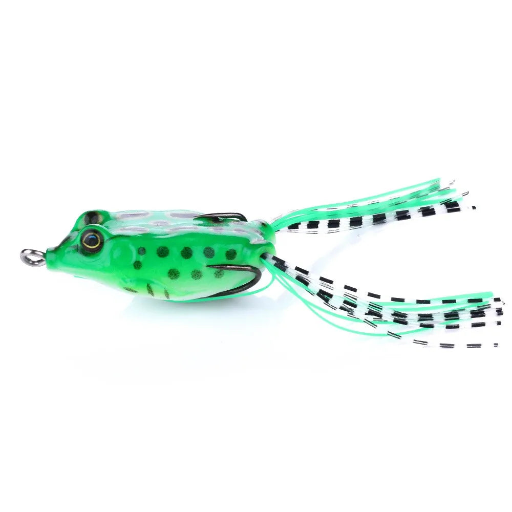 5pcs/set Plastic Frog Fishing Lures 55mm 8g Bass Soft Frog Bait Octopus Skirts Japan Bait Hook