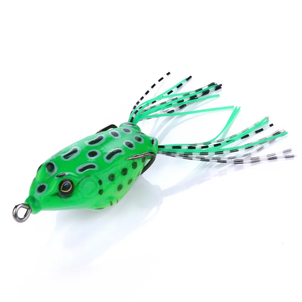 5pcs/set Plastic Frog Fishing Lures 55mm 8g Bass Soft Frog Bait Octopus Skirts Japan Bait Hook