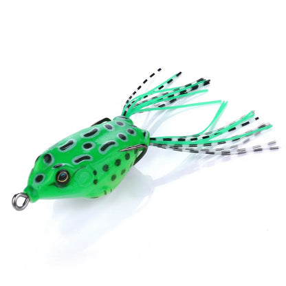 5pcs/set Plastic Frog Fishing Lures 55mm 8g Bass Soft Frog Bait Octopus Skirts Japan Bait Hook