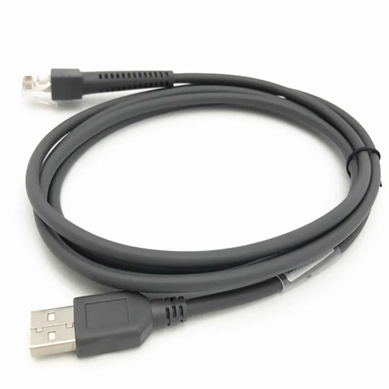 12ft 5M CBA-R03-C12PAR Coiled Retractable RJ45 RS232 Cable TPE/PVC Tinned Copper Conductor 18-Month Warranty for Symbol LS2208