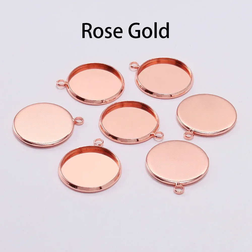 8 10 12 14 16 18 20 25mm Round Cabochon Base Tray Bezels Blank Setting Supplies For DIY Jewelry Making Findings Bracelet Pendant