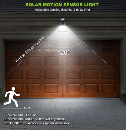 IP65 60 LED Solar Powered Garden Lamp Motion Sensor Security Flood Light 80 Luces Solares Battery Plastic Body Landscape Solares