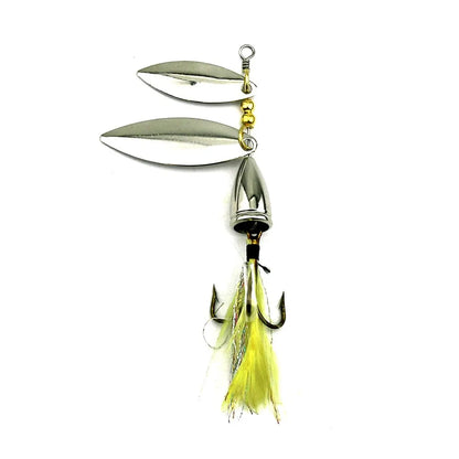 Hengjia 81mm 10.5g Double Sequin Spinner Spoon Rotating Fishing Lure for River Lake Stream