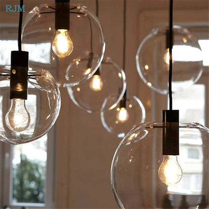 Nordic Modern Pendant Lights Creative Bubble Glass Ball Hanging Lamp for Living Room Bedroom Kitchen Lustre Suspension luminaire