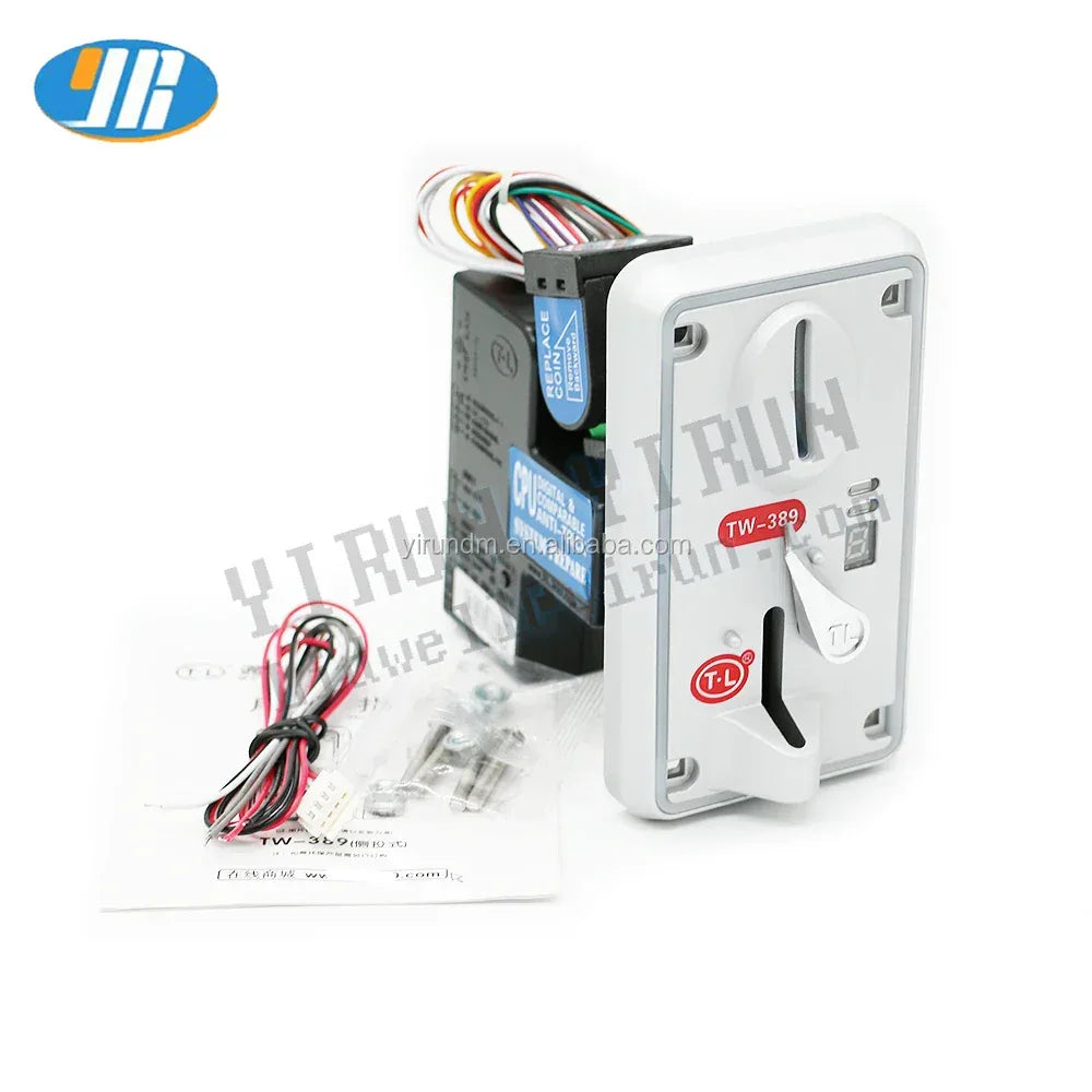 Factory Price TW-389 High Electronic Coin Acceptor 12V LED Crane Machine Plastic Coin Pusher Front Insertion Amusement Board