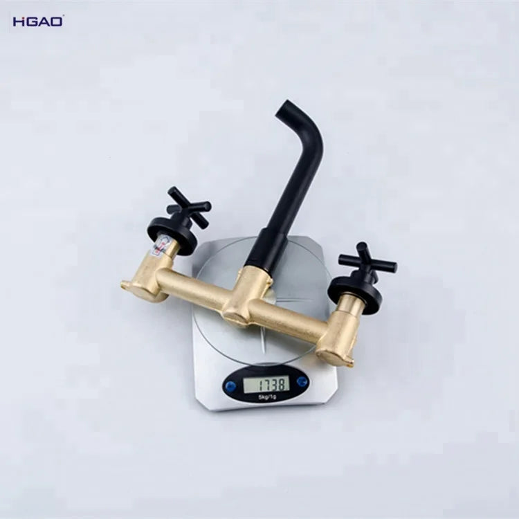 Matt Black Bathroom Vanity Faucets Mixer Sink Faucet Tap Single Wall Mounted Ceramic Factory Direct Wholesale Brass In-Wall