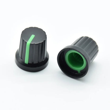 10Pcs  Shaft Hole Dia Plastic Threaded Knurled Potentiometer  6mm  Knobs Caps