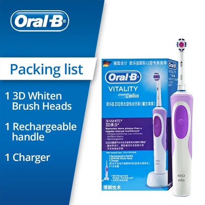 Oral B Electric Toothbrush Vitality Model Tooth Brush D12 Rotation Clean Teeth Rechargeable Brush Removel Plaque White Teeth