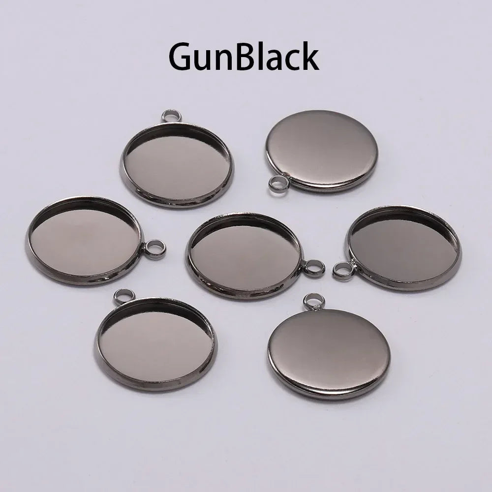 8 10 12 14 16 18 20 25mm Round Cabochon Base Tray Bezels Blank Setting Supplies For DIY Jewelry Making Findings Bracelet Pendant