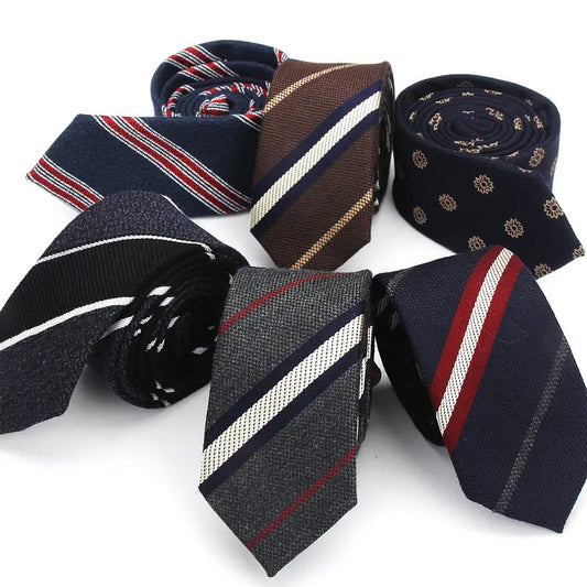 Fashion Tie Classic Men's Stripe Necktie Casual Cotton Suits Bowknots Neck Ties Male Business Skinny Slim Ties Colourful Cravat