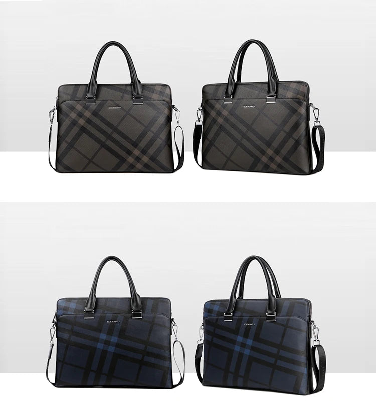 New Style OEM Men's High Quality Business Briefcase PU Leather Computer Soft Bag Single Shoulder Messenger