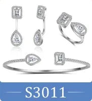 RAKOL RP250 cool style crystal cubic zirconia CZ Square wedding diamond ring for women