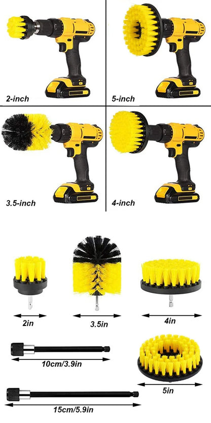UNTIOR 3Pcs/Set Electric Scrubber Brush Drill Brush Kit Plastic Round Cleaning For Carpet Glass Car Tires Nylon Brushes