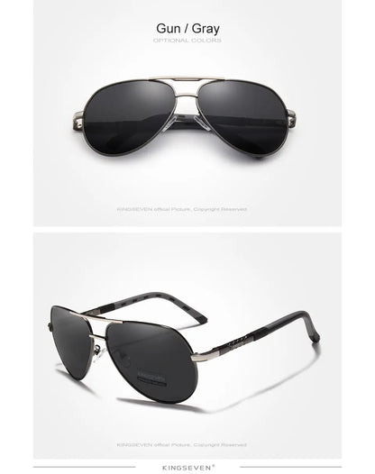 KINGSEVEN Aluminum Magnesium Men's Sunglasses Polarized Men Coating Mirror Glasses oculos Male Eyewear Accessories For Men K725