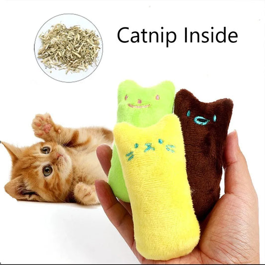 Teeth Grinding Catnip Toys Funny Interactive Plush Cat Toy Pet Kitten Chewing Vocal Toy Claws Thumb Bite Cat mint For Cats by PDG ibma